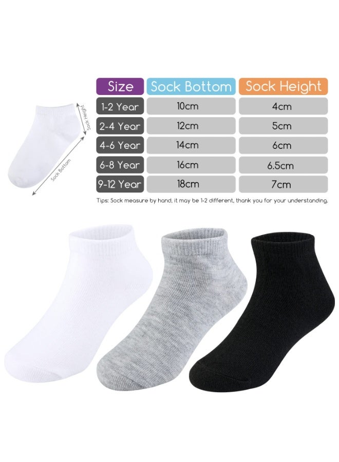 15 قطعة جوارب أطفال للبنين والبنات نصف مبطنة قصيرة الكاحل رياضية - Image 2